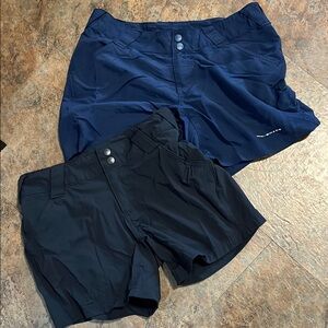 Columbia PFG Navy and Black Athletic Shorts Set Omni-shade quick dry fabric
